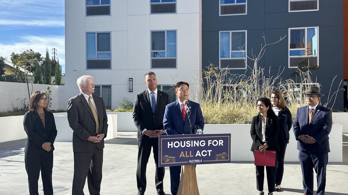Congressman Lieu at podium
