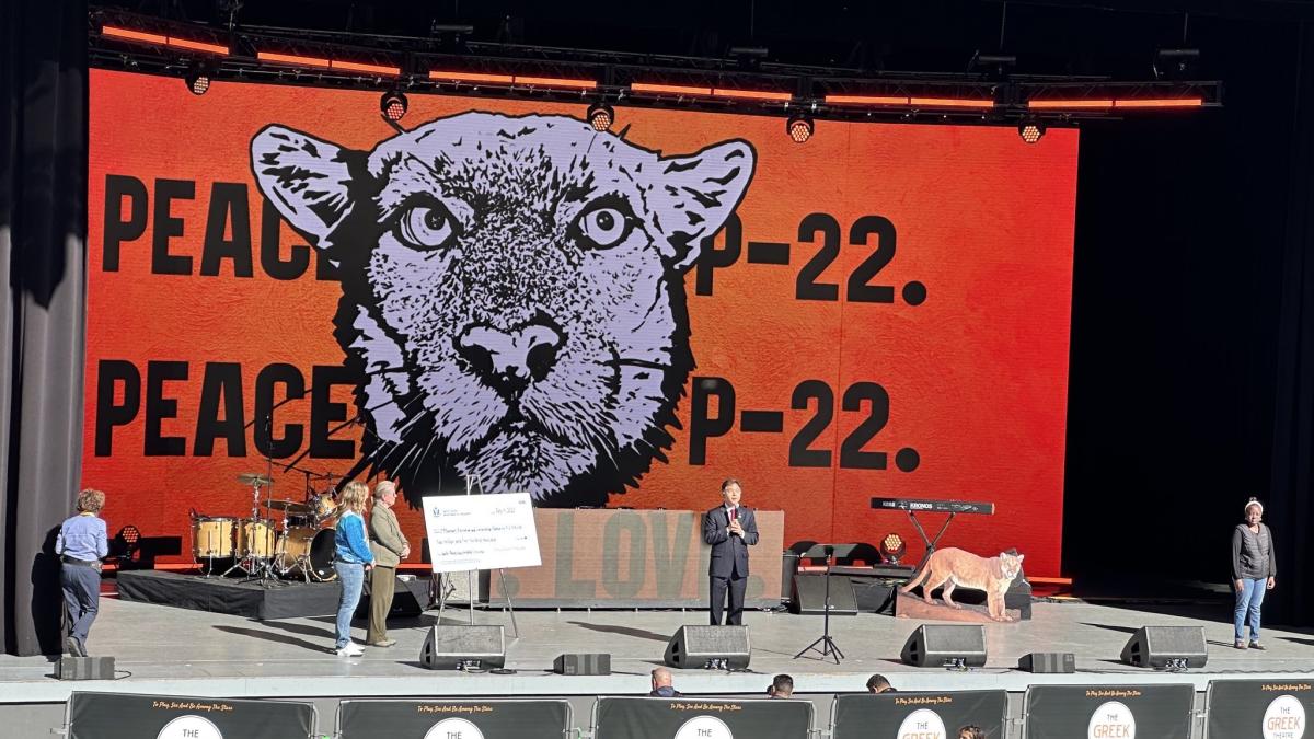 Rep Lieu presents check at P  22 ceremony