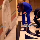 Reps. Lieu and McBride looks for Stephen Miller and Republicans in a secret tiny door inside the Capitol