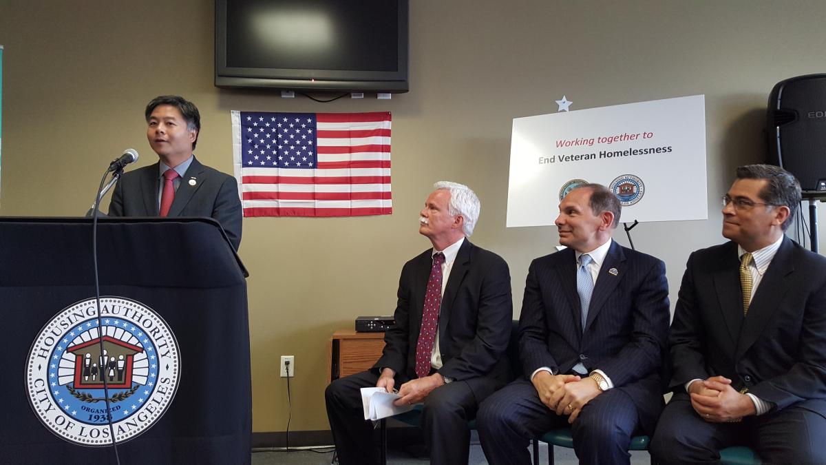 Ted Lieu, Secretary Bob McDonald, Xavier Becerra