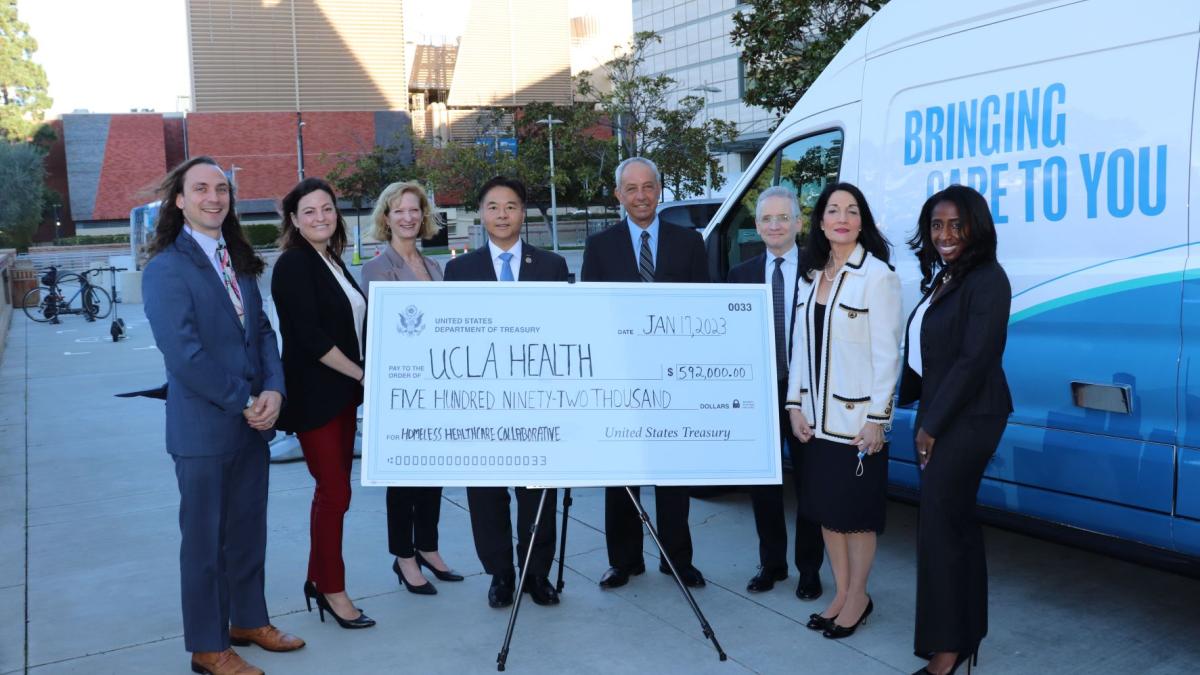 Rep. Lieu presents check to UCLA Health